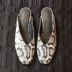 Vince Snake Print Mule Shoes